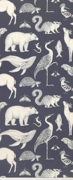 Papier peint animaux bleu Katie Scott - Ferm Living