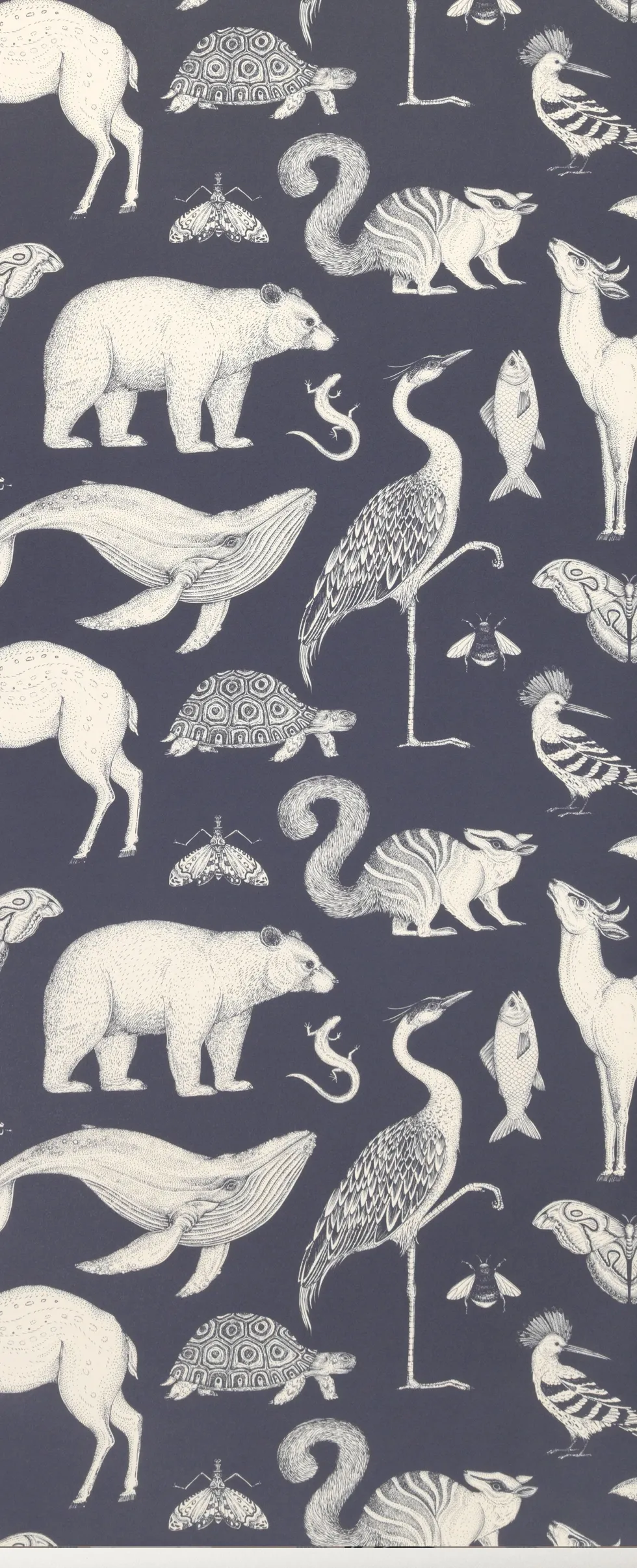 Papier peint animaux bleu Katie Scott - Ferm Living