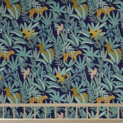 Papier peint bleu Animalia - Season Paper