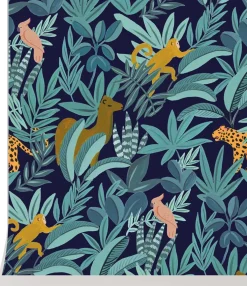 Papier peint bleu Animalia - Season Paper