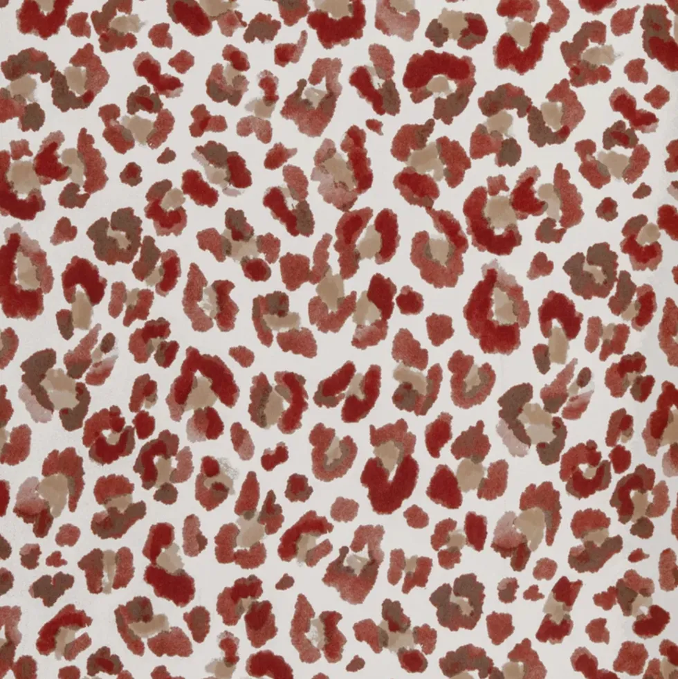 Papier peint intissé rouge savane 192x270 cm Leopard - Edito
