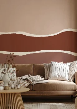 Papier peint panoramique intissé terracotta 96x270cm Trio - Edito