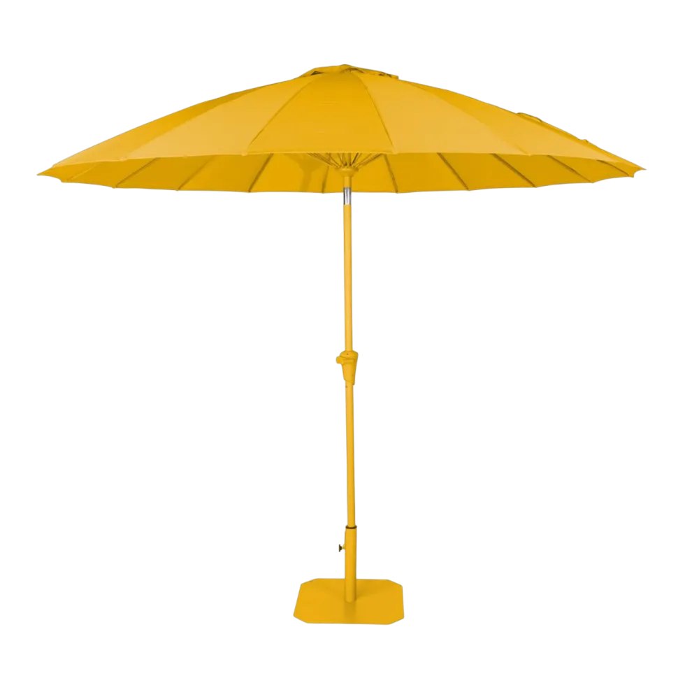 Parasol en acier et polyester jaune soleil 250x235cm Sunshine - Zuiver
