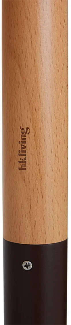 Parasol en bois de hêtre et tissu rayé Stracciatella - HKLIVING