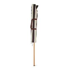 Parasol en bois de hêtre et tissu rayé Stracciatella - HKLIVING