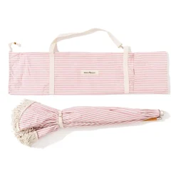 Parasol rond en tissu à rayures rose Laurens Stripe The Premium - Business & Pleasure