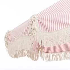 Parasol rond en tissu à rayures rose Laurens Stripe The Premium - Business & Pleasure