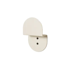 Patère murale en acier laqué blanc ivoire 10 x 16 x 4 cm - Nobodinoz