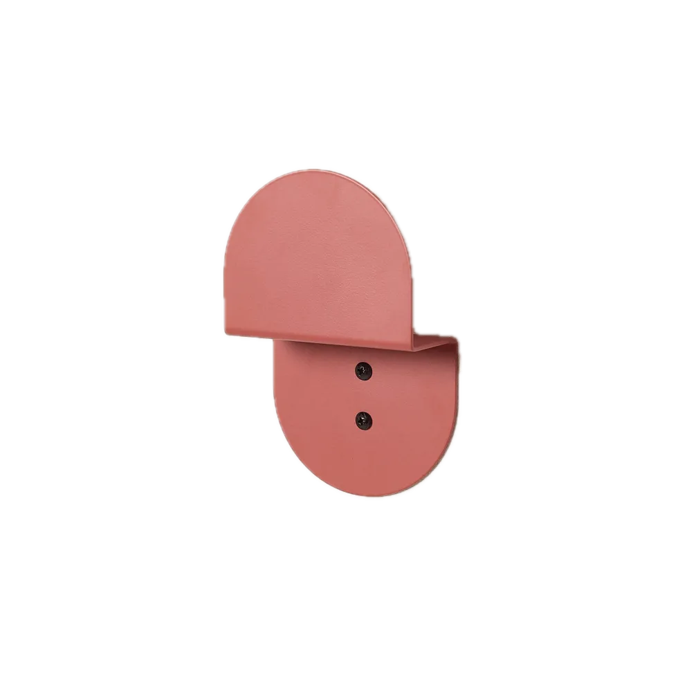 Patère murale en acier laqué rouge brûlé 10 x 16 x 4 cm - Nobodinoz