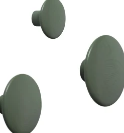 Patère ronde en bois vert mousse 13 cm The Dots - Muuto