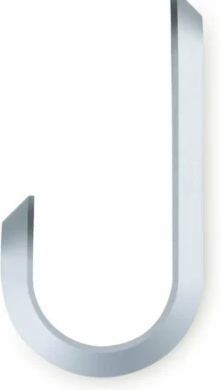 2 patères en aluminium argenté Curve Matt silver - Normann Copenhagen