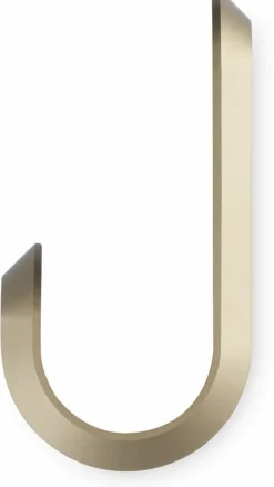 2 patères en aluminium doré Curve Matt gold - Normann Copenhagen