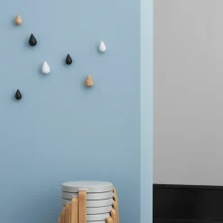 2 Patères en bois blanches L Dropit blanc - Normann Copenhagen