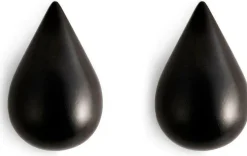 2 Patères en bois noires L Dropit noir - Normann Copenhagen