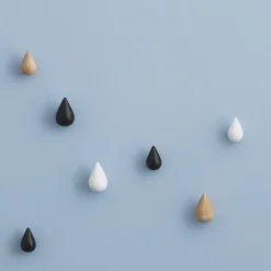2 Patères en bois noires L Dropit noir - Normann Copenhagen