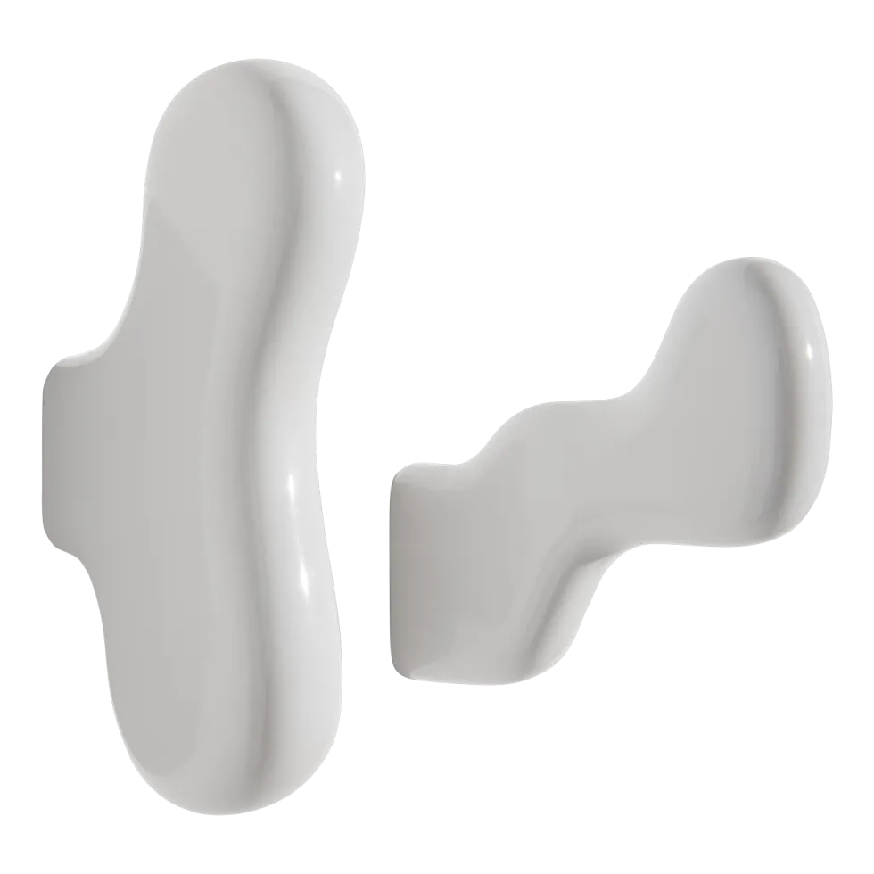 2 Patères en céramique blanche Klump - Petite friture