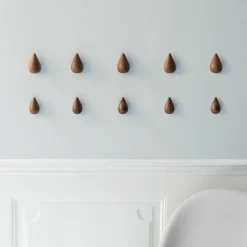 2 Patères en noyer naturel L Dropit Walnut - Normann Copenhagen