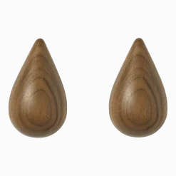 2 Patères en noyer naturel S Dropit Walnut - Normann Copenhagen
