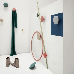 5 Patères rondes en aluminium bleu 5 cm The Dots - Muuto