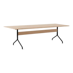 Pavilion Dining Table AV24, Clear Laquered Oak/Black Frame, 250x110 cm