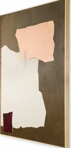 Peinture abstraite moutarde 100 x 120 cm - HKliving