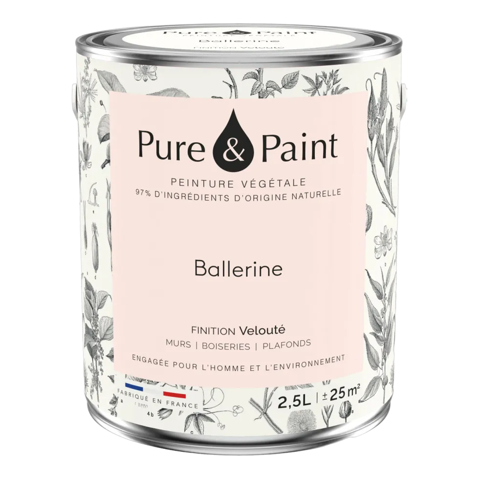 Peinture végétale velouté Ballerine 2,5L - Pure & Paint