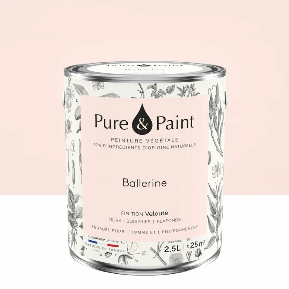 Peinture végétale velouté Ballerine 2,5L - Pure & Paint