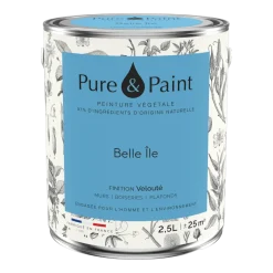 Peinture végétale velouté Belle île 2,5L - Pure & Paint