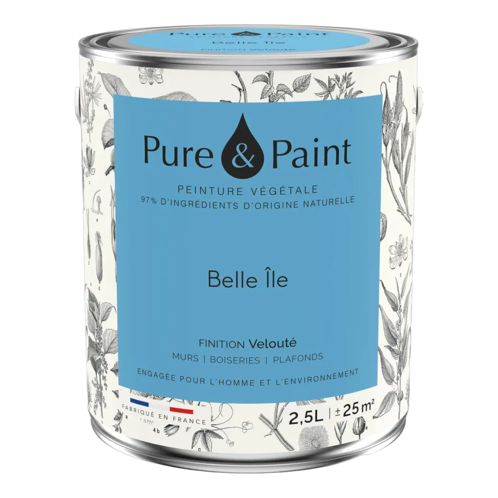 Peinture végétale velouté Belle île 2,5L - Pure & Paint