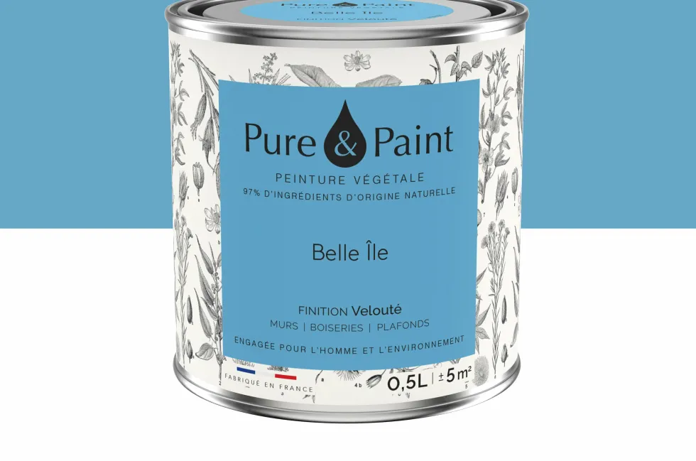 Peinture végétale velouté Belle île 0,5L - Pure & Paint