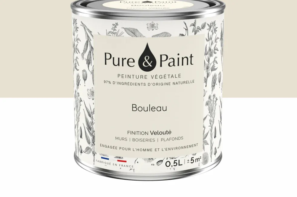 Peinture végétale velouté Bouleau 0,5L - Pure & Paint