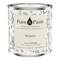 Peinture végétale velouté Bouleau 0,5L - Pure & Paint
