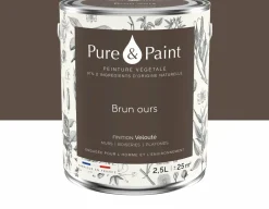 Peinture végétale velouté Brun ours 2,5L - Pure & Paint