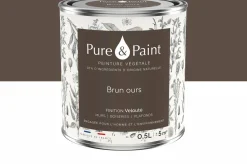 Peinture végétale velouté Brun ours 0,5L - Pure & Paint