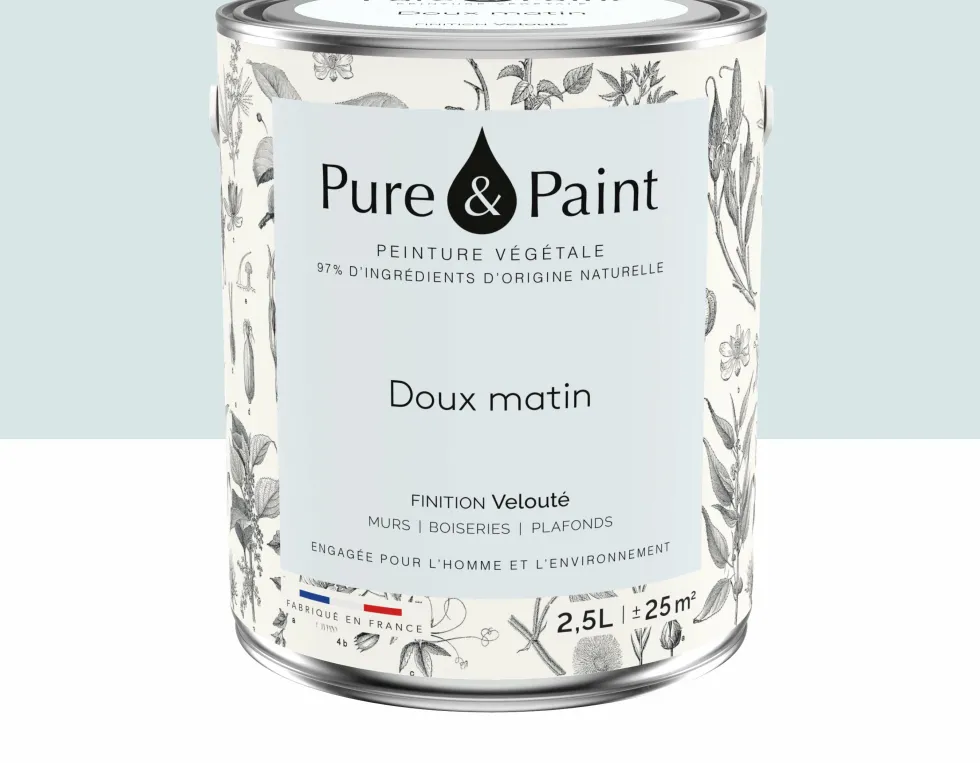 Peinture végétale velouté Doux matin 2,5L - Pure & Paint