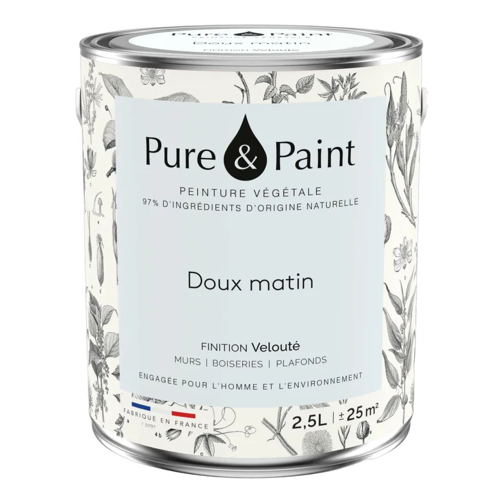 Peinture végétale velouté Doux matin 2,5L - Pure & Paint