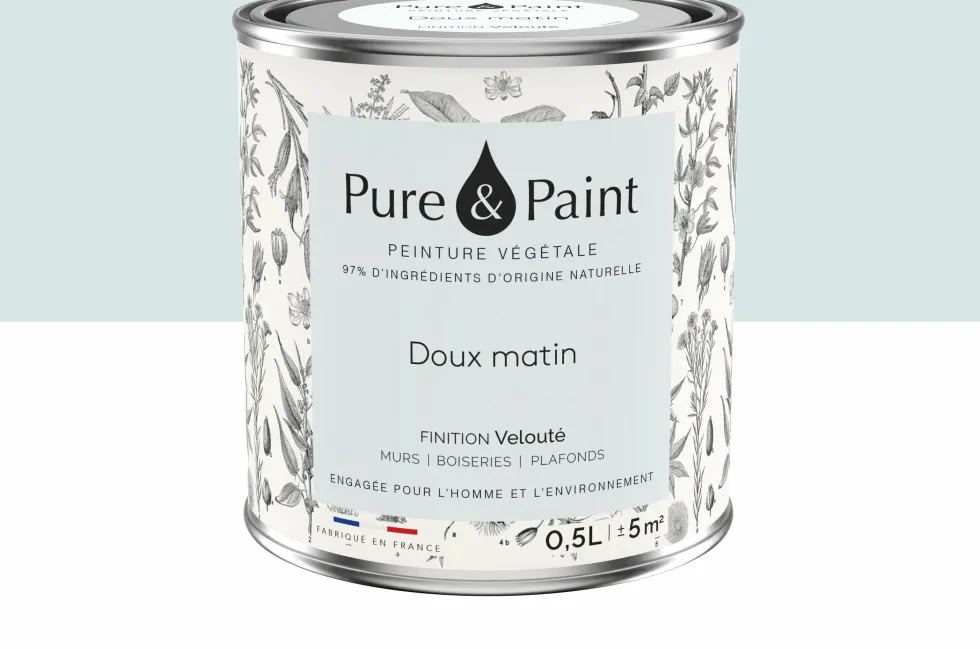 Peinture végétale velouté Doux matin 0,5L - Pure & Paint