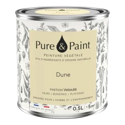 Peinture végétale velouté Dune 0,5L - Pure & Paint