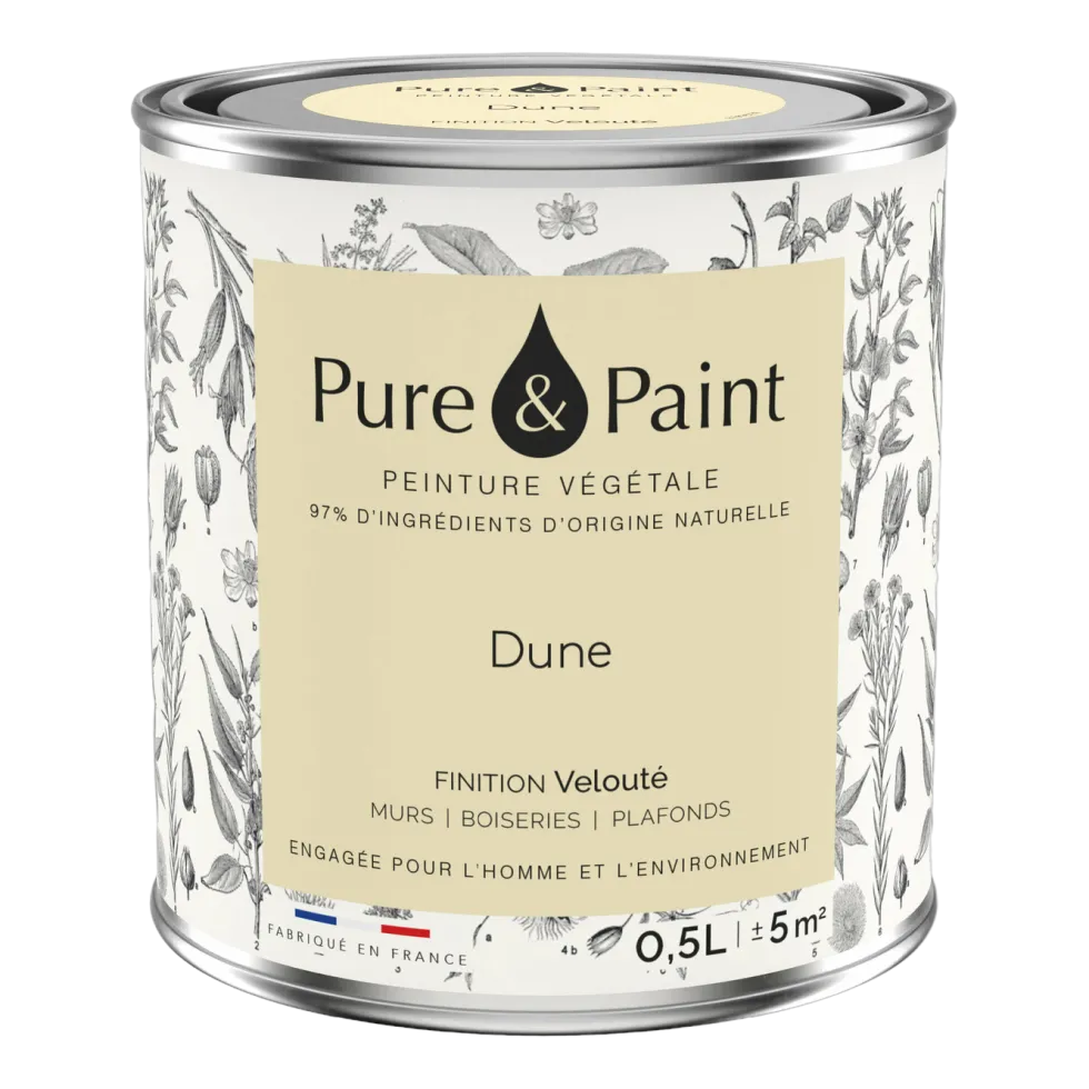 Peinture végétale velouté Dune 0,5L - Pure & Paint