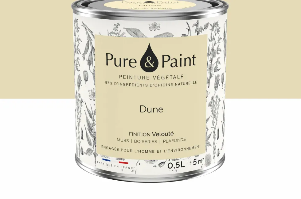 Peinture végétale velouté Dune 0,5L - Pure & Paint
