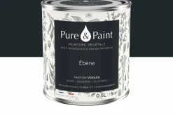Peinture végétale velouté Ebène 0,5L - Pure & Paint