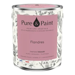 Peinture végétale velouté Flandres 2,5L - Pure & Paint
