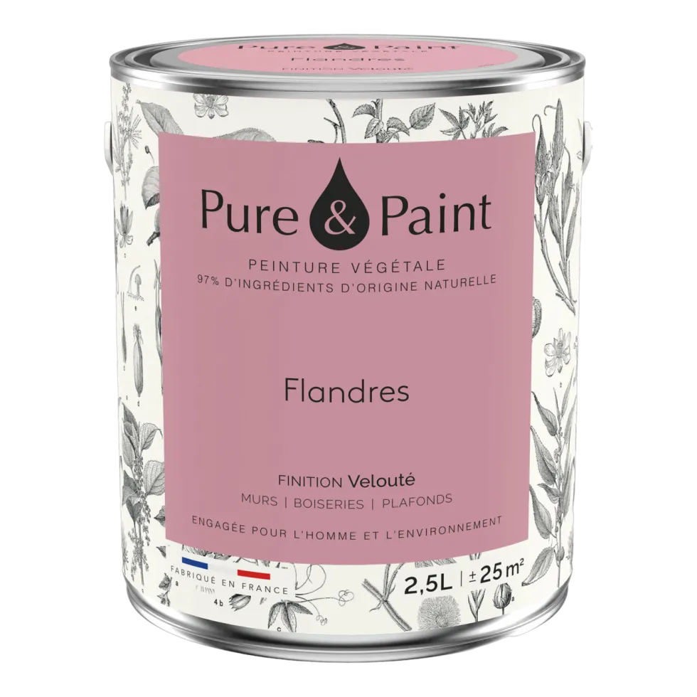 Peinture végétale velouté Flandres 2,5L - Pure & Paint