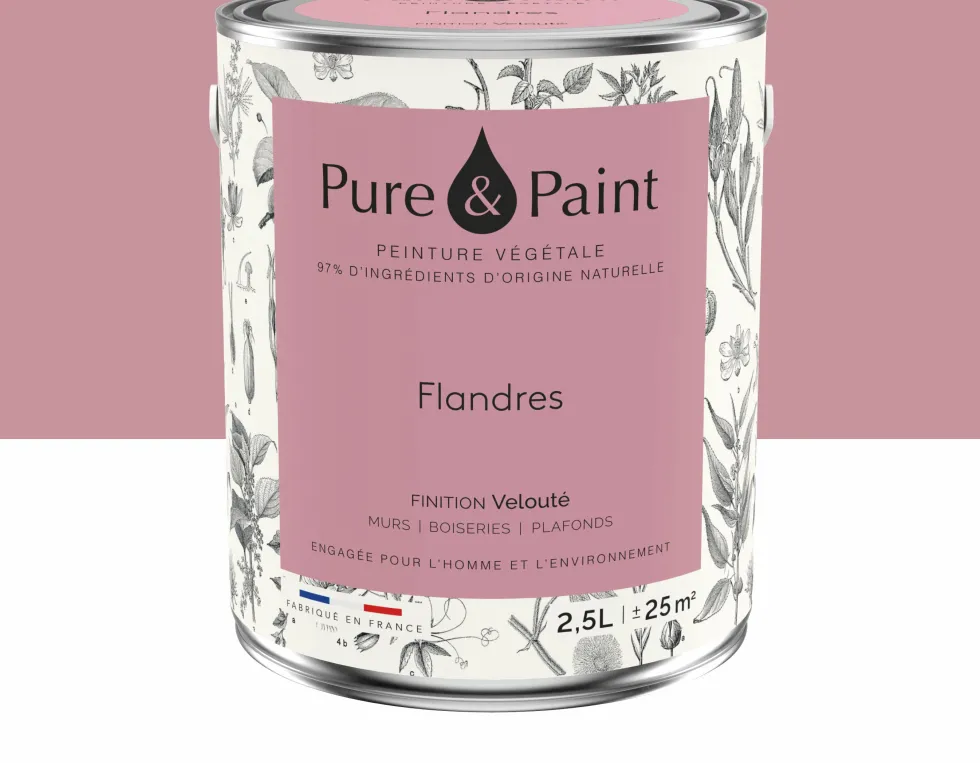 Peinture végétale velouté Flandres 2,5L - Pure & Paint
