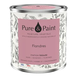 Peinture végétale velouté Flandres 0,5L - Pure & Paint