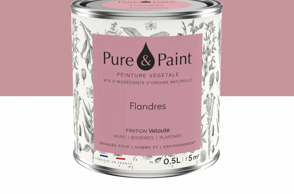 Peinture végétale velouté Flandres 0,5L - Pure & Paint