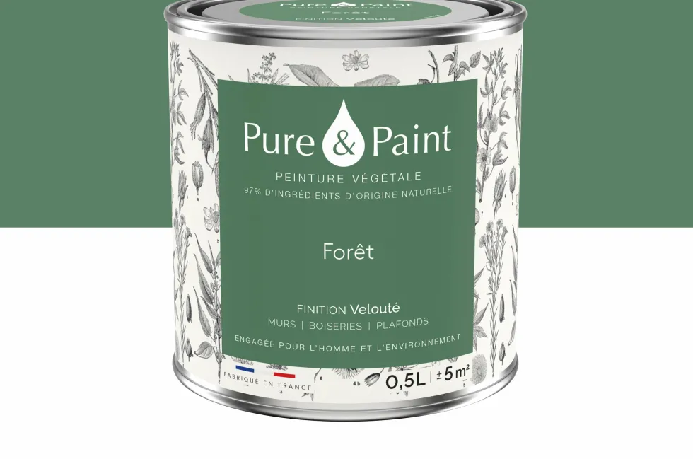 Peinture végétale velouté Forêt 0,5L - Pure & Paint