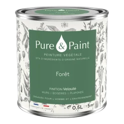 Peinture végétale velouté Forêt 0,5L - Pure & Paint