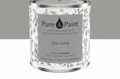Peinture végétale velouté Gris fumé 0,5L - Pure & Paint