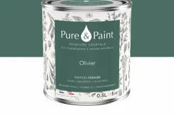 Peinture végétale velouté Olivier 0,5L - Pure & Paint